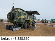 Беспилотный комплекс Орлан-10, машина управления и транспортировки на шасси автомобиля КАМАЗ и контейнеры с БПЛА. Волгоградская область, Средняя Ахтуба, Россия. (2020 год). Редакционное фото, фотограф Андрей Цыганков / Фотобанк Лори