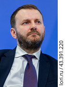Россия. Санкт-Петербург. Заместитель руководителя Администрации президента РФ Максим Орешкин. Петербургский международный экономический форум. Russia. Saint-Petersburg. Deputy Head of the Presidential Administration Maxim Oreshkin. St. Petersburg International Economic Forum. (2024 год). Редакционное фото, фотограф Алексей Смышляев / Фотобанк Лори