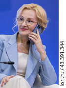 Россия. Санкт-Петербург. Политик Ирина Яровая. Петербургский международный экономический форум. Russia. Saint-Petersburg. Politician Irina Yarovaya. St. Petersburg International Economic Forum. (2024 год). Редакционное фото, фотограф Алексей Смышляев / Фотобанк Лори
