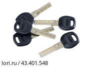 Ключи от замка на белом фоне. Keys to the lock on a white background. Стоковое фото, фотограф Татьяна Д / Фотобанк Лори