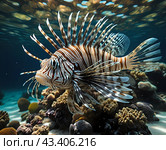 Яркий тропический мир кораллового рифа. The vibrant tropical world of the coral reef. Стоковое AI-изображение, AI-художник Гер Олег / Фотобанк Лори
