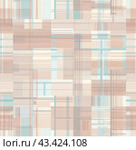 seamless abstract pattern in the form of stripes and cells, check in pink and bkue colors. Стоковое AI-изображение, AI-художник Ольга Ильина / Фотобанк Лори