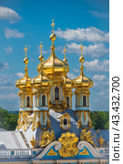 Palace Church of the Ascension of Christ of the Palace of Empress Catherine II. Architect Francesco Bartolomeo Rastrelli 1756. (2024 год). Редакционное фото, фотограф Михаил Аккуратoв / Фотобанк Лори
