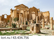 Ruins of ancient Roman capitol on territory of antic city Sufetula in area of modern Tunisia. Стоковое фото, фотограф Яков Филимонов / Фотобанк Лори