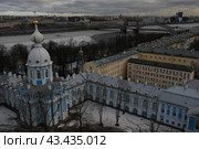 Ансамбль Смольного Собора с высоты птичьего полета (2024 год). Стоковое фото, фотограф Владимир Грибков / Фотобанк Лори