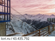 Panorama of alpine mountains in the morning at the Ischgl ski resort, Austria. Стоковое фото, фотограф Наталия Попова / Фотобанк Лори