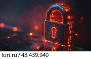 Cyber security and data protection on internet. virtual lock shield, secure access, encrypted connection. Password protected system and storage. Cybersecurity technology. Стоковое AI-видео, аниматор Ирина Михайличенко / Фотобанк Лори