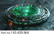 Radar display in black and green color. Stop the war campaign. Radar detector for the enemy. Technology background. Futuristic user interface. Radar display with scanning. Стоковое AI-видео, аниматор Ирина Михайличенко / Фотобанк Лори