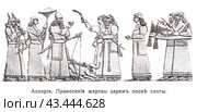 Принесение жертвы царем после охоты. Ассирия. Стоковая иллюстрация, иллюстратор Макаров Алексей / Фотобанк Лори