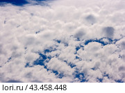 White spindrift clouds on blue sky, background. Стоковое фото, фотограф Радомир Тарасов / Фотобанк Лори