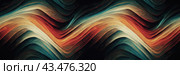 Beautiful abstract panoramic background. Vintage winding textures and colors in a seamless pattern. A perfect backdrop or wallpaper for a retro-style headline or banner. Generative AI. Стоковое AI-изображение, AI-художник Андрей Степанов / Фотобанк Лори