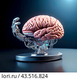 Мозг и искусственный интеллект. Brain and artificial intelligence. Стоковое AI-изображение, AI-художник Irina Khaliavina / Фотобанк Лори