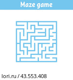 Abstract square maze. Game for kids. Puzzle for children. Labyrinth conundrum. Find the right path. illustration. Стоковое фото, фотограф PlatypusMi86 / Фотобанк Лори