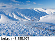 Охотник в маскхалате идёт по сопкам. Стоковое фото, фотограф Дмитрий УТКИН / Фотобанк Лори