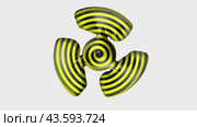 Striped fan blades rotate quickly on a white isolated background. Fascinating concept of hypnosis. Animated video. Стоковая анимация, аниматор Дмитрий Кобзев / Фотобанк Лори