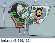 Зелёный космический пират / green alien space pirate. Стоковая иллюстрация, иллюстратор Александр Паньков / Фотобанк Лори