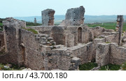 Remains of the Licinian Baths in the ancient roman city of Dougga. Tunisia. Стоковое видео, видеограф Яков Филимонов / Фотобанк Лори