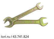 Набор гаечных ключей на белом фоне. Wrench set on white background. Стоковое фото, фотограф Татьяна Д / Фотобанк Лори