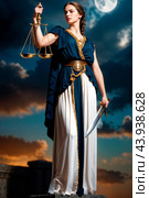 The Ruthless Goddess Themis. Стоковое AI-изображение, AI-художник RamA / Фотобанк Лори
