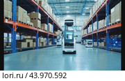 Efficient warehouse management with autonomous robots. Стоковое AI-видео, аниматор Данил Руденко / Фотобанк Лори