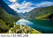 Geiranger fjord, Beautiful Nature Norway (2019 год). Стоковое фото, фотограф Андрей Армягов / Фотобанк Лори