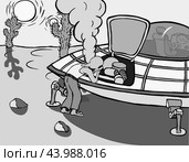 Alien driver. Стоковая иллюстрация, иллюстратор Александр Паньков / Фотобанк Лори