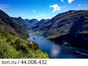Geiranger fjord, Beautiful Nature Norway (2016 год). Стоковое фото, фотограф Андрей Армягов / Фотобанк Лори