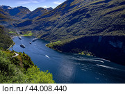 Geiranger fjord, Beautiful Nature Norway (2016 год). Стоковое фото, фотограф Андрей Армягов / Фотобанк Лори
