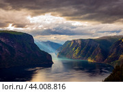 Beautiful Nature Norway Stegastein Lookout (2016 год). Стоковое фото, фотограф Андрей Армягов / Фотобанк Лори