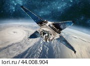 Space satellite monitoring from earth orbit weather from space, hurricane, Typhoon on planet earth. Стоковое фото, фотограф Андрей Армягов / Фотобанк Лори