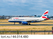 AIRPORT FRANKFURT,GERMANY: JUNE 23, 2017: Airbus A320 British Airways is the largest airline in the United Kingdom based on fleet size, or the second largest behind easyJet. Редакционное фото, фотограф Андрей Армягов / Фотобанк Лори
