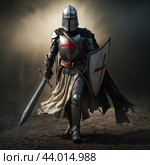 The Knight Templar. Стоковое AI-изображение, AI-художник RamA / Фотобанк Лори