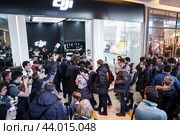 MOSCOW RUSSIA:01 APR 2017 - DJI Quadcopter Drone store opening ceremony in Moscow. Редакционное фото, фотограф Андрей Армягов / Фотобанк Лори