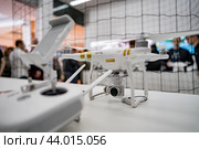 MOSCOW RUSSIA:01 APR 2017 - DJI Quadcopter Drone store opening ceremony in Moscow. Редакционное фото, фотограф Андрей Армягов / Фотобанк Лори