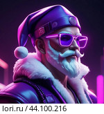 Стильно одетый дедушка мороз | Stylishly dressed Santa Claus. Стоковое AI-изображение, AI-художник Данил Рыбаков / Фотобанк Лори