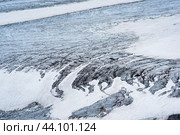 View of the surface of a high mountain glacier with crevasses. Стоковое фото, фотограф Евгений Харитонов / Фотобанк Лори
