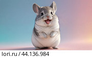 Dost chinchilla on a gradient background. Стоковое AI-изображение, AI-художник Виктория Кольцова / Фотобанк Лори