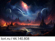 Tranquil Stellar scenery planet. Generate Ai. Стоковое AI-изображение, AI-художник Иван Рябоконь / Фотобанк Лори