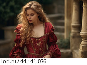 Gracious Noble lady curly. Generate Ai. Стоковое AI-изображение, AI-художник Иван Рябоконь / Фотобанк Лори