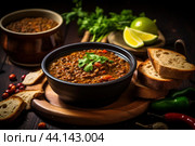 Warming Chili lentil soup. Generate Ai. Стоковое AI-изображение, AI-художник Иван Рябоконь / Фотобанк Лори