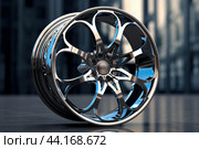 Lightweight Titanium car wheel. Generate Ai. Стоковое AI-изображение, AI-художник Иван Рябоконь / Фотобанк Лори
