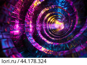Abstract 3D neon spiral with vibrant colors and glowing effects , created ai. Стоковое AI-изображение, AI-художник Виталий Сова / Фотобанк Лори