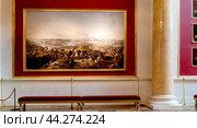 St. Petersburg, Russia, August 14, 2024: Borodino painting at the Hermitage in St. Petersburg. Редакционное фото, фотограф Igor Skripachev / Фотобанк Лори