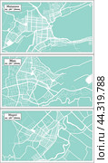 Moa, Mayari and Matanzas Cuba City Maps Set in Retro Style. Стоковая иллюстрация, иллюстратор Игорь Сорокин / Фотобанк Лори