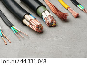 Electrical Tools and Wires on Gray Surface. Стоковое фото, фотограф Сергей Толмачёв / Фотобанк Лори