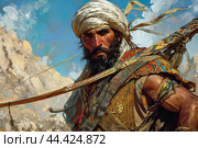 Tenacious Ancient Persian nomad warrior. Generate ai. Стоковое AI-изображение, AI-художник Иван Рябоконь / Фотобанк Лори