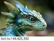 Venomous Basilisk mythical serpent. Generate ai. Стоковое AI-изображение, AI-художник Иван Рябоконь / Фотобанк Лори