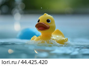 Squeaky Bath duck toy. Generate Ai. Стоковое AI-изображение, AI-художник Иван Рябоконь / Фотобанк Лори
