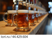 Sturdy Beer mug counter bar. Generate Ai. Стоковое AI-изображение, AI-художник Иван Рябоконь / Фотобанк Лори