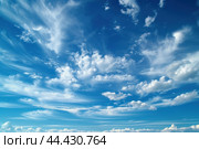 Serene sky with wispy clouds. Стоковое AI-изображение, AI-художник Иван Рябоконь / Фотобанк Лори